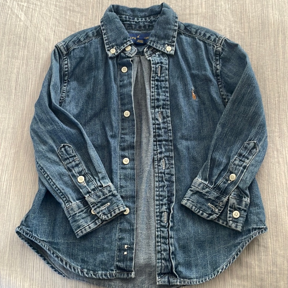 Ralph Lauren Jean/Chambre Button Down 2T